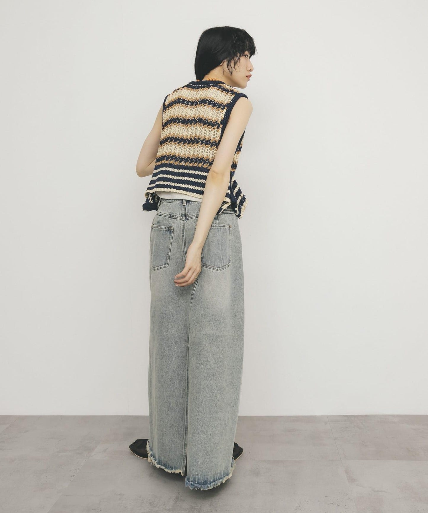 2WAY條紋針織背心