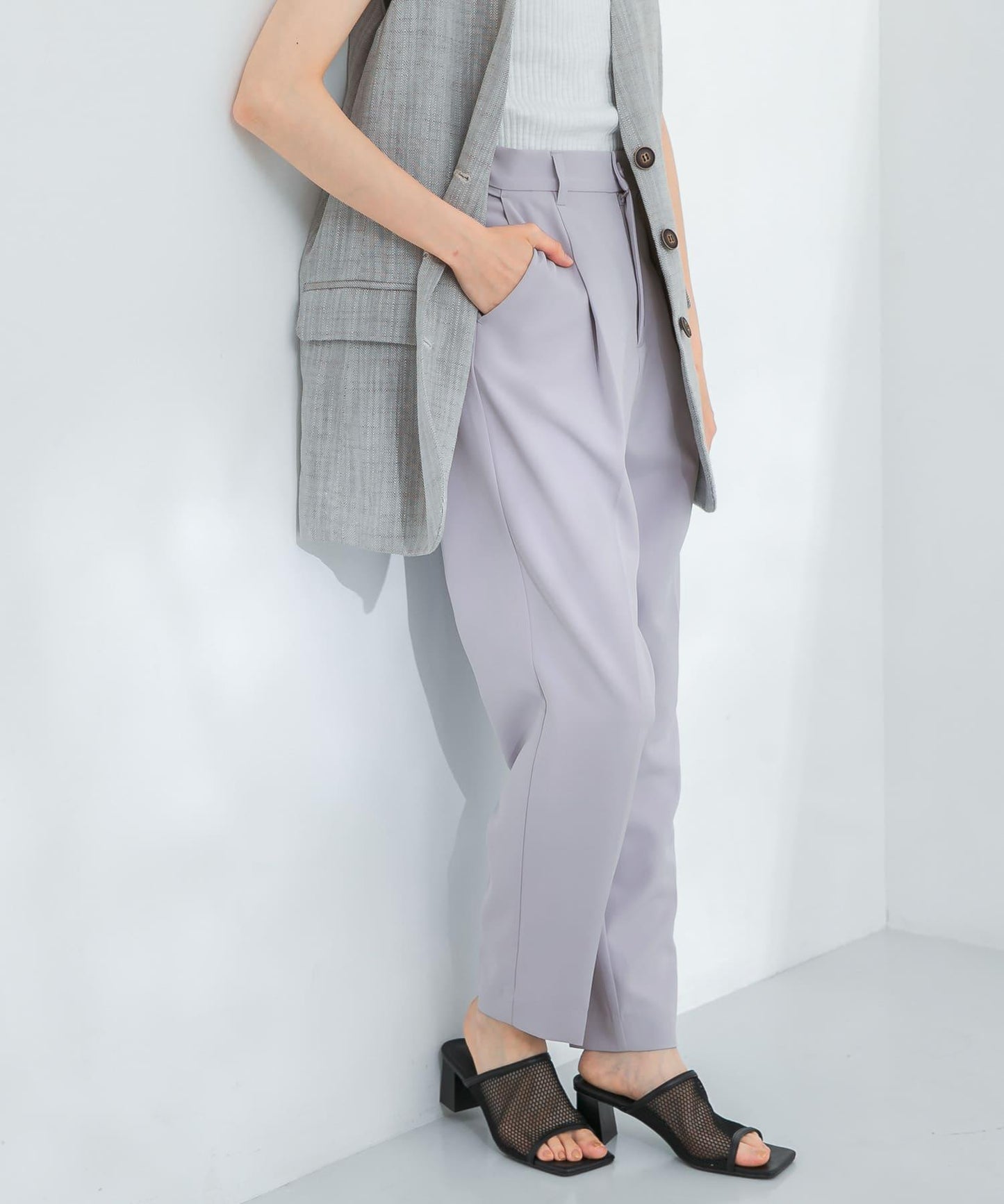 illi 單褶修身錐形褲