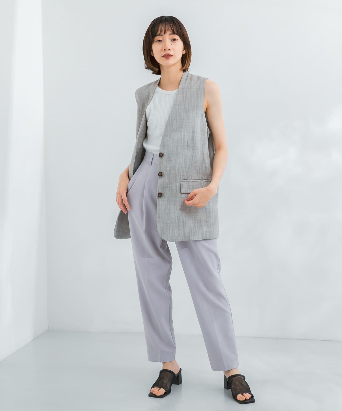 illi 單褶修身錐形褲