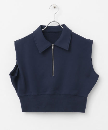 肩部褶皺拉鍊衛衣