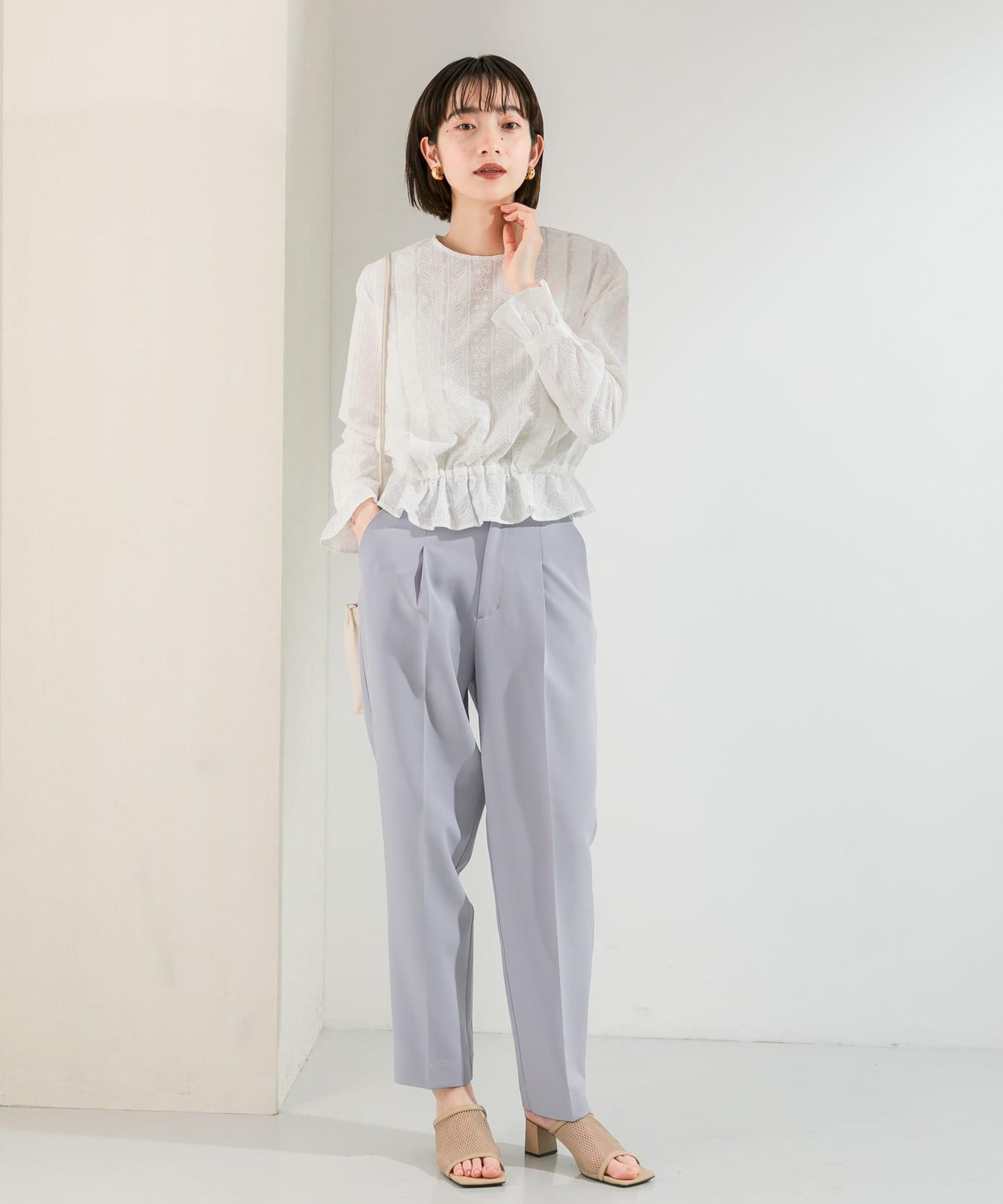 illi 單褶修身錐形褲