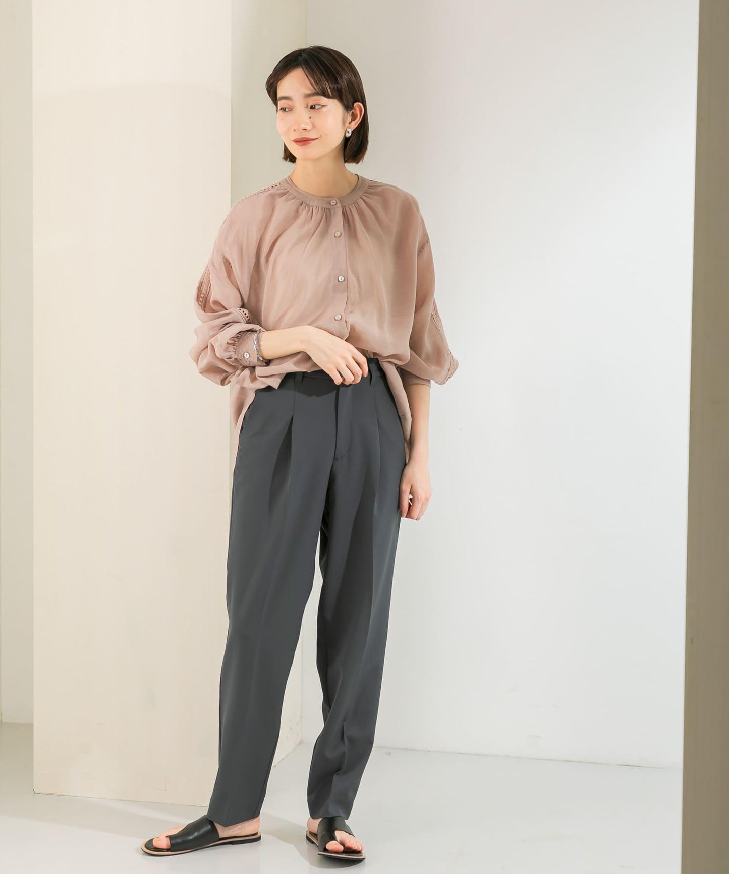 illi 單褶修身錐形褲