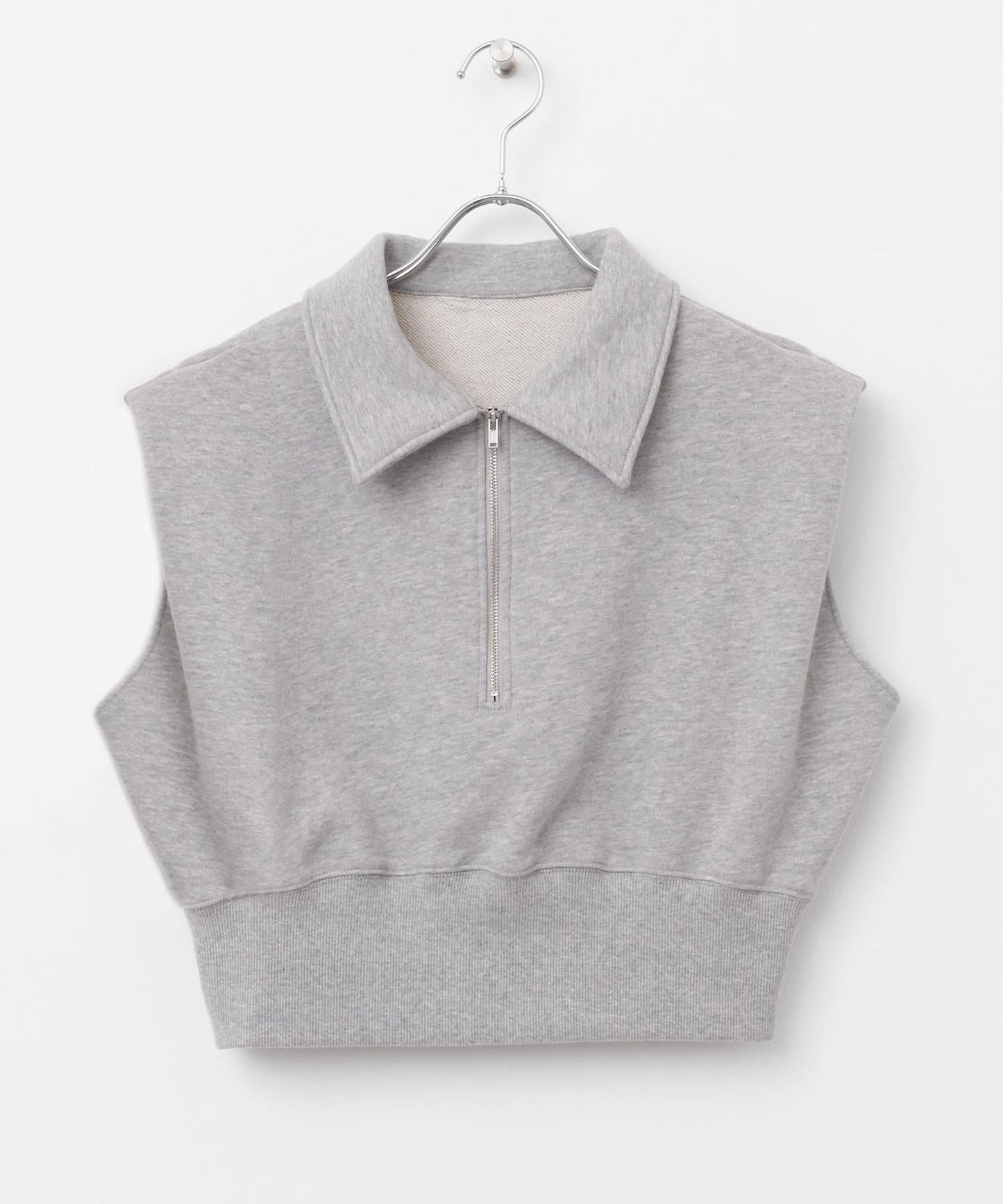 肩部褶皺拉鍊衛衣