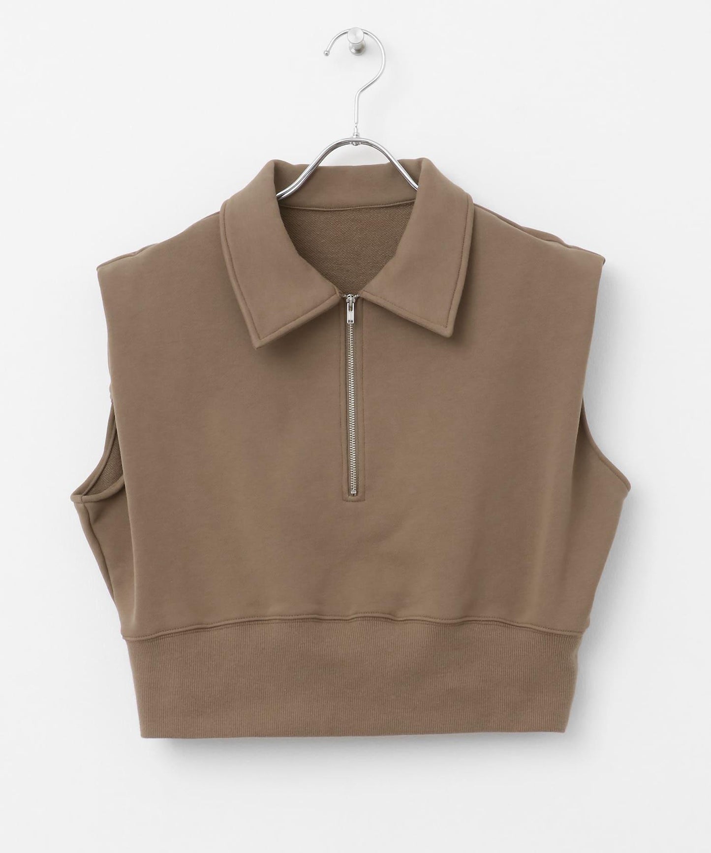 肩部褶皺拉鍊衛衣