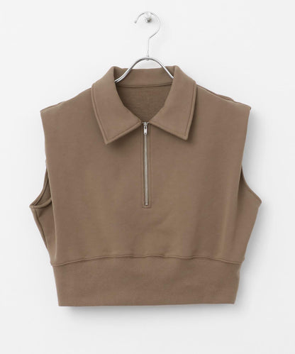 肩部褶皺拉鍊衛衣