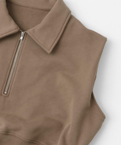 肩部褶皺拉鍊衛衣