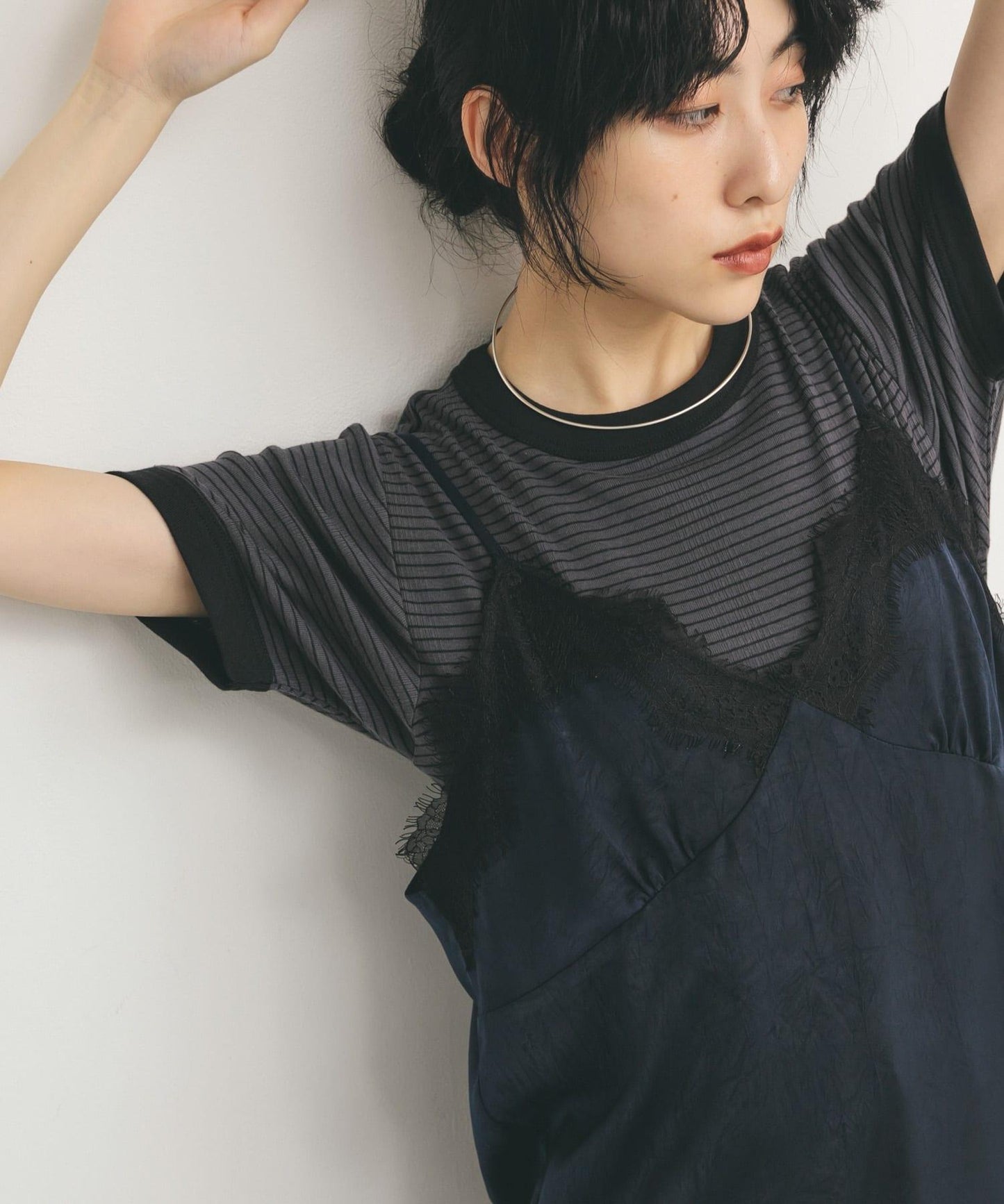 Miller拼接羅紋T恤