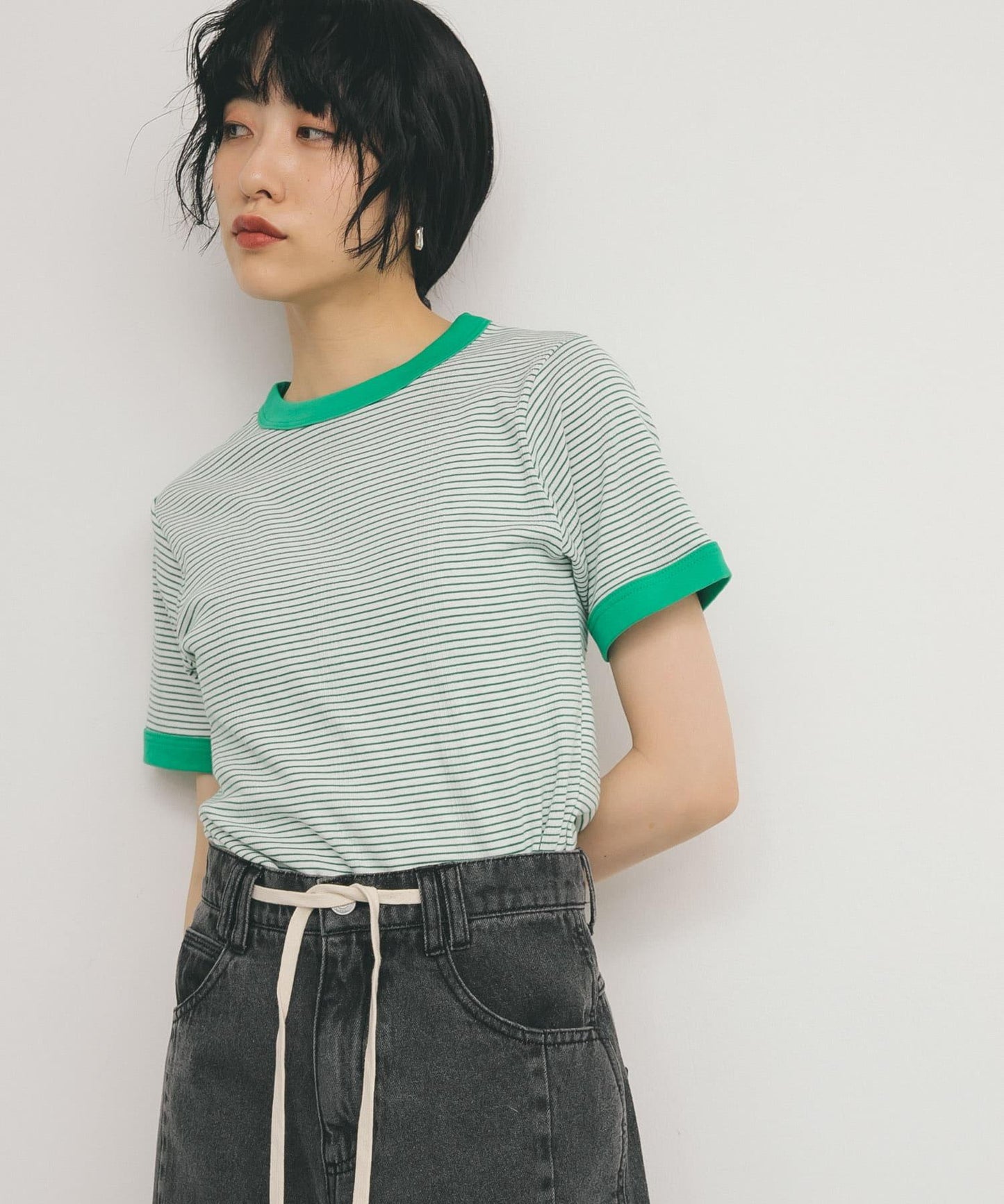 Miller拼接羅紋T恤