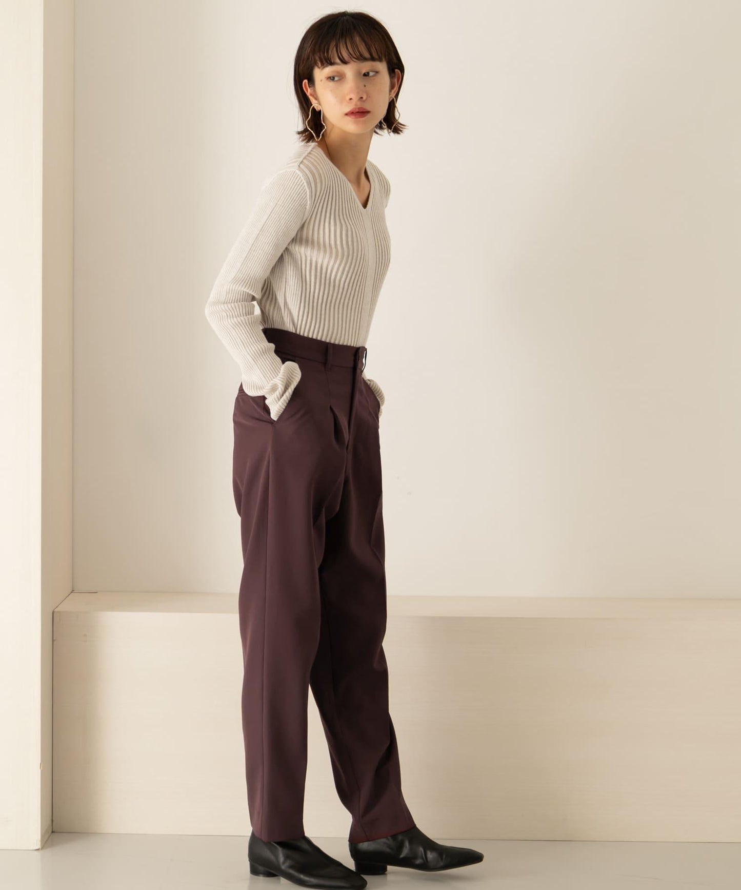 illi 單褶修身錐形褲