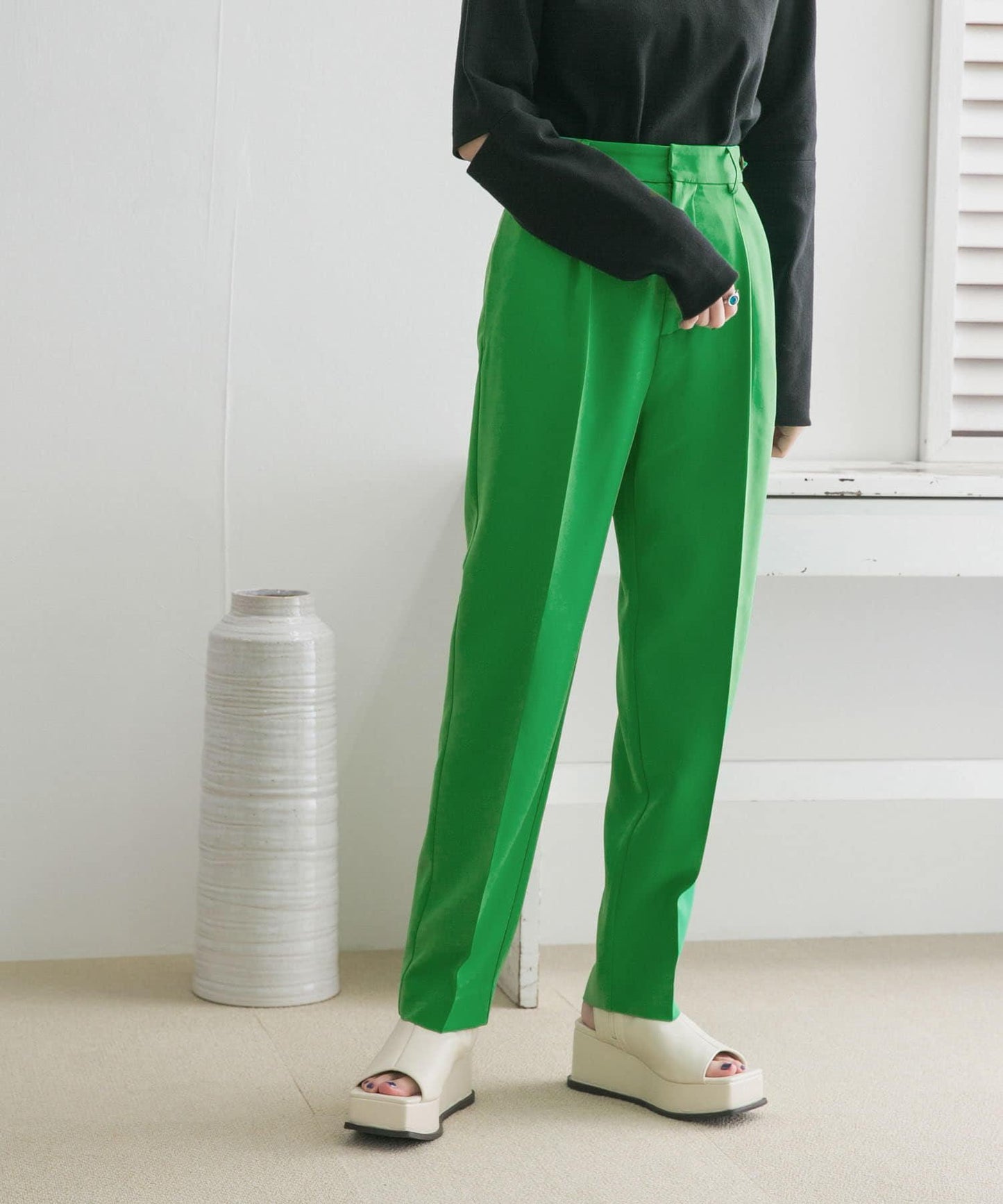 illi 單褶中線西裝褲