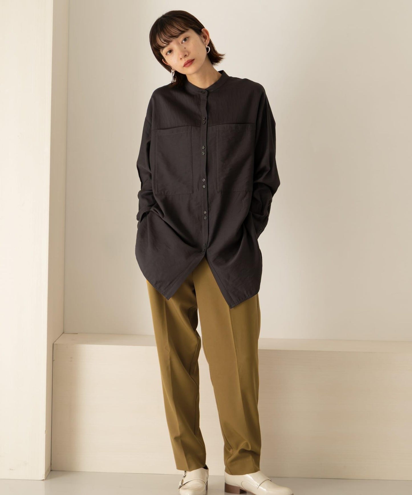 illi 單褶修身錐形褲