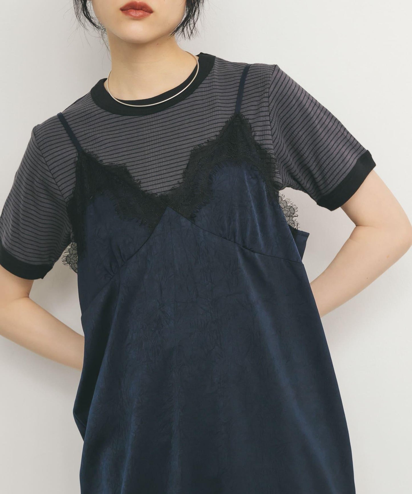 Miller拼接羅紋T恤