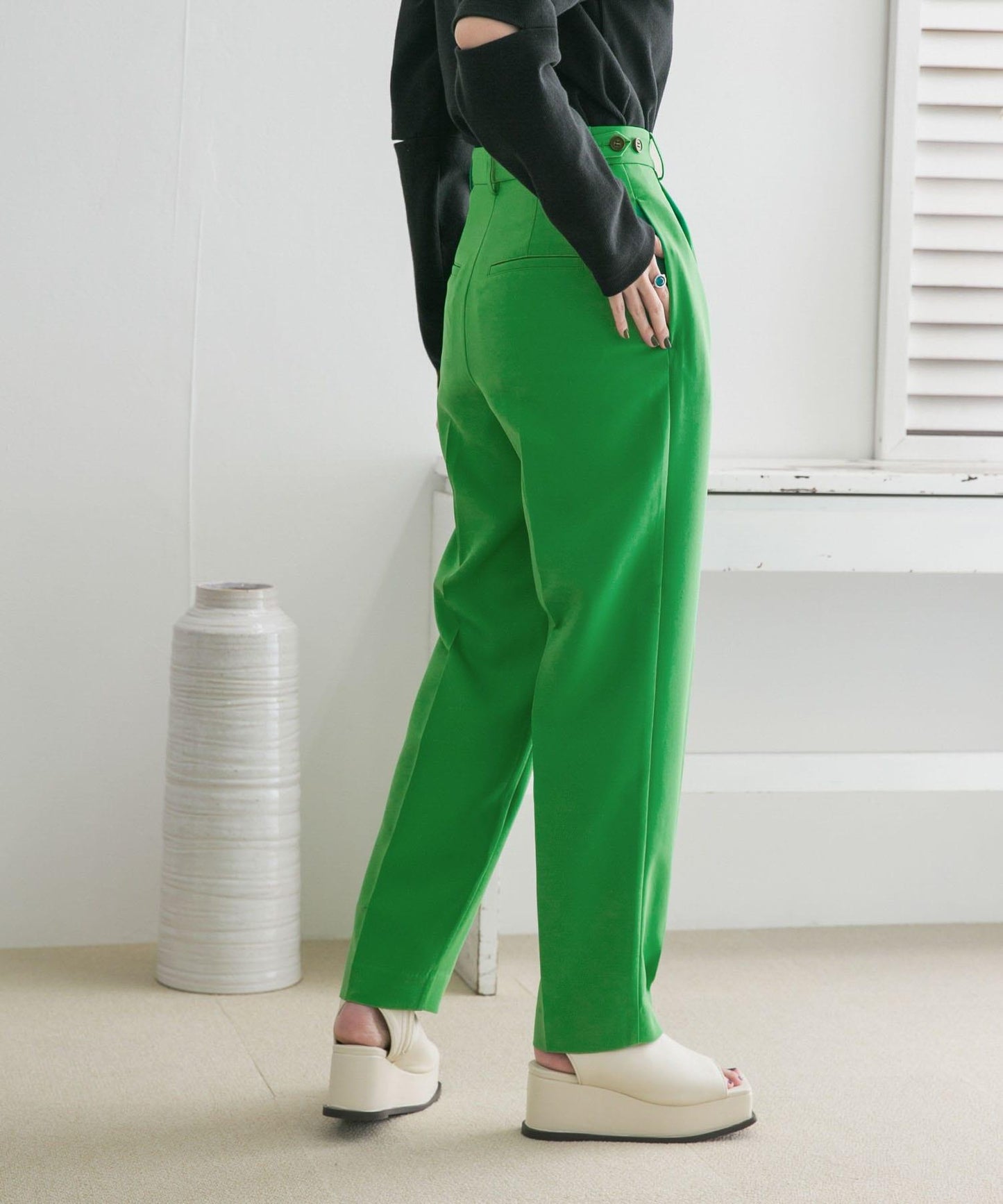 illi 單褶中線西裝褲