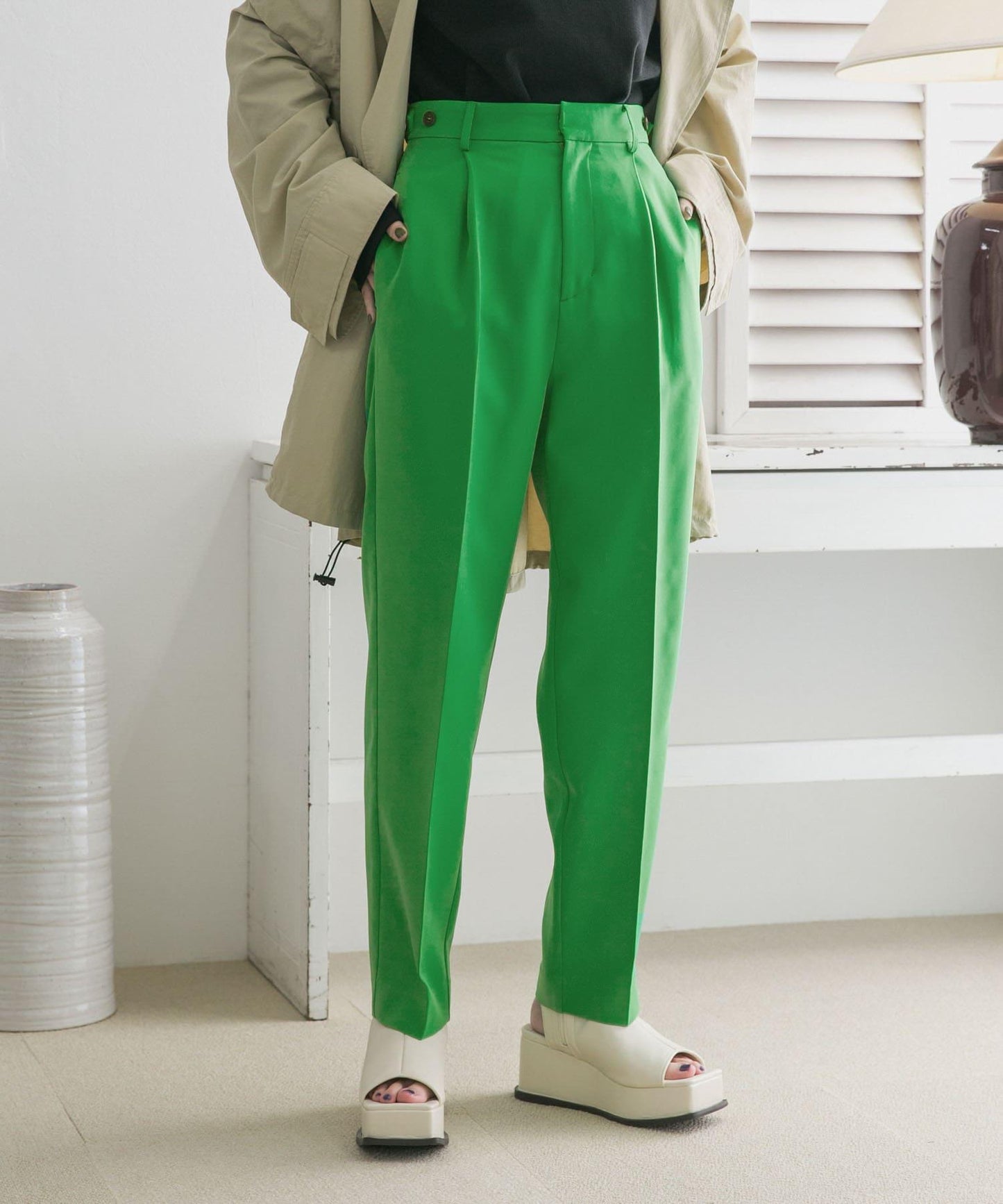 illi 單褶中線西裝褲