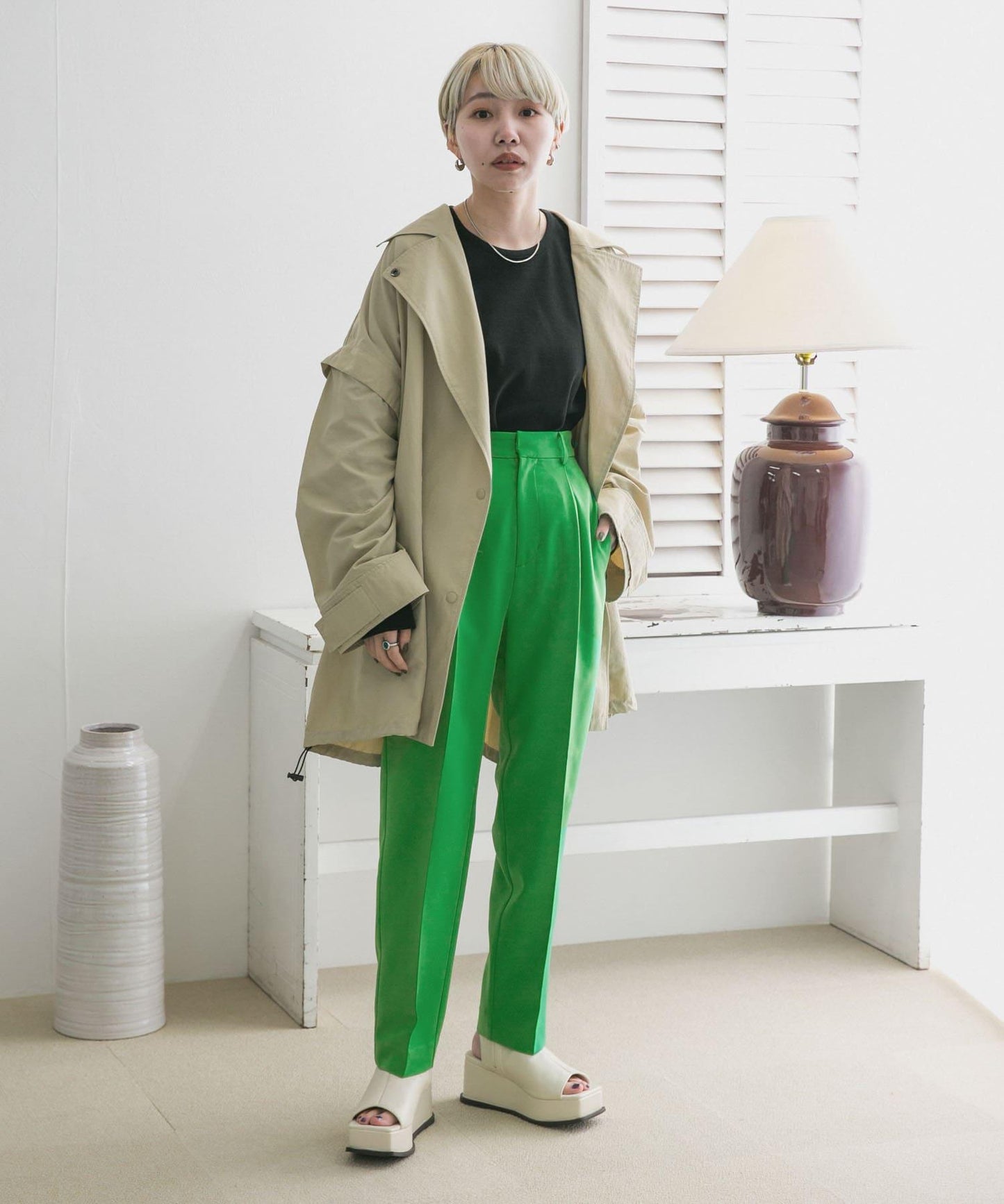 illi 單褶中線西裝褲