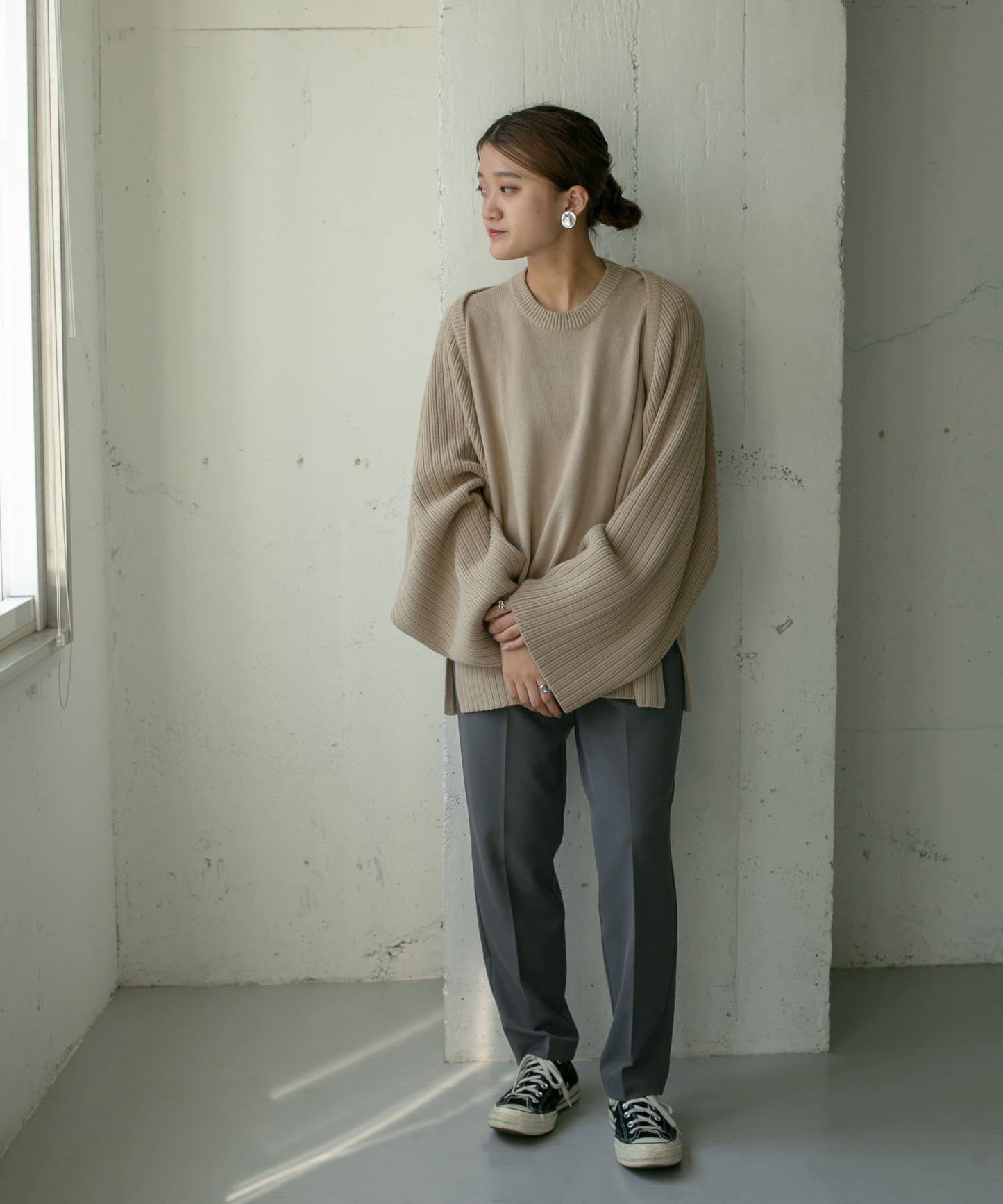 illi 單褶修身錐形褲