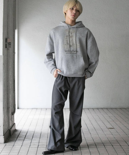 羊毛感隨機褶皺長褲