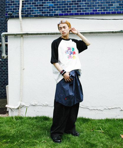 『聯名』SHUHEI KOKI×SENSE OF PLACE 拼色插肩袖T恤