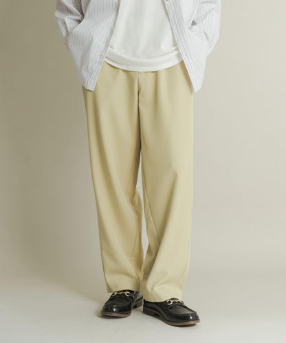 桶型直筒無褶西裝褲