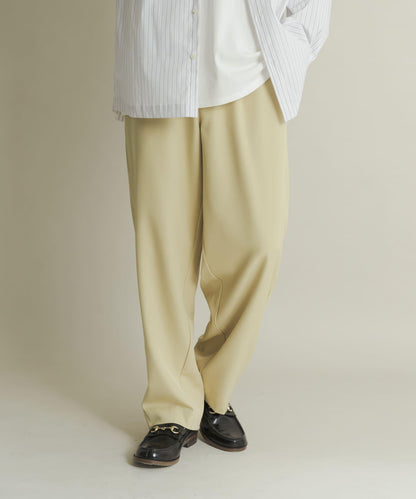 桶型直筒無褶西裝褲