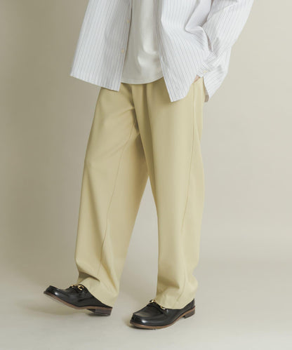 桶型直筒無褶西裝褲