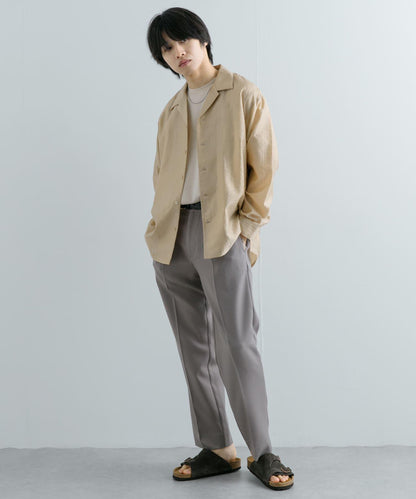 透視條紋開領襯衫