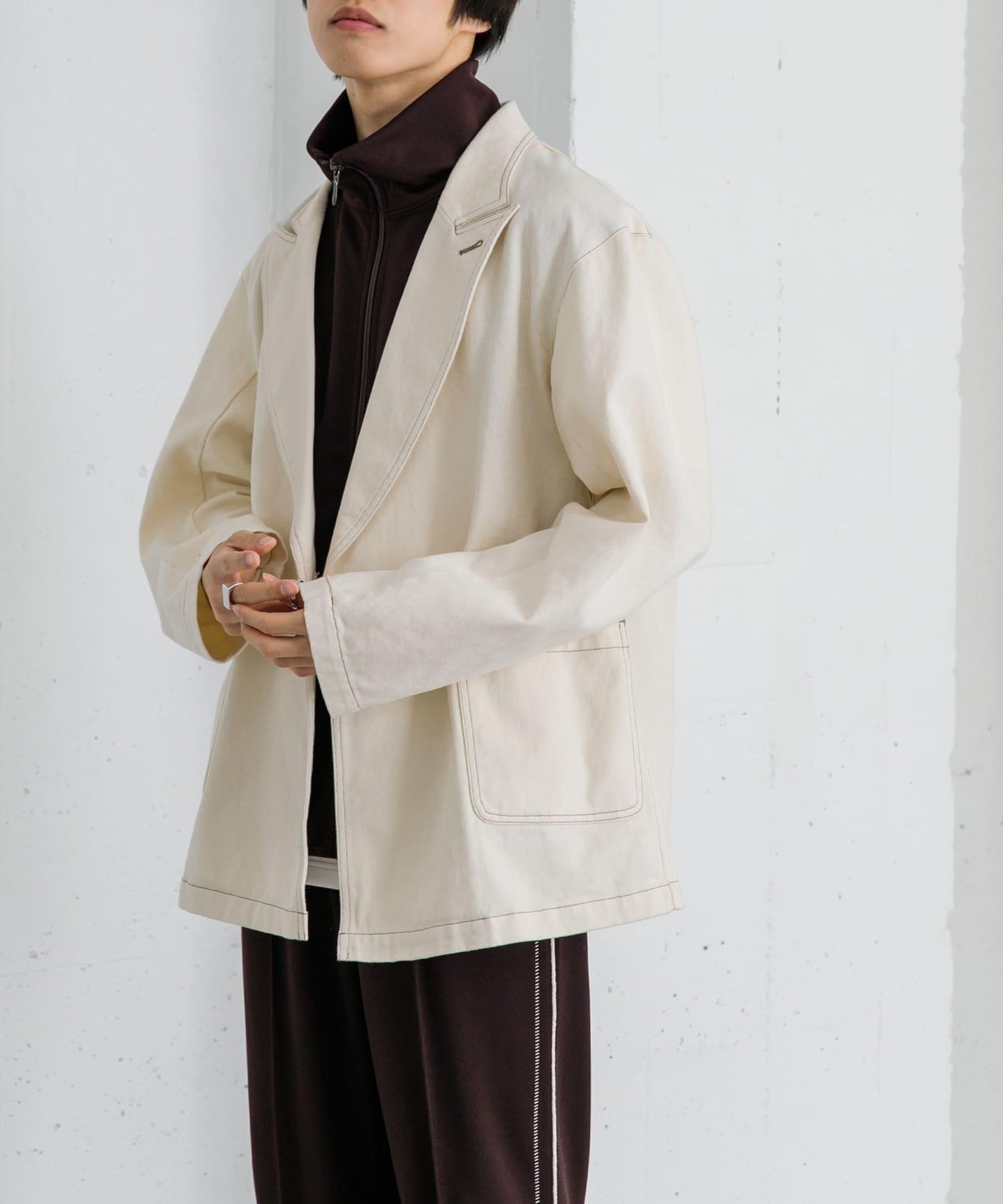 卡其斜紋寬鬆外套