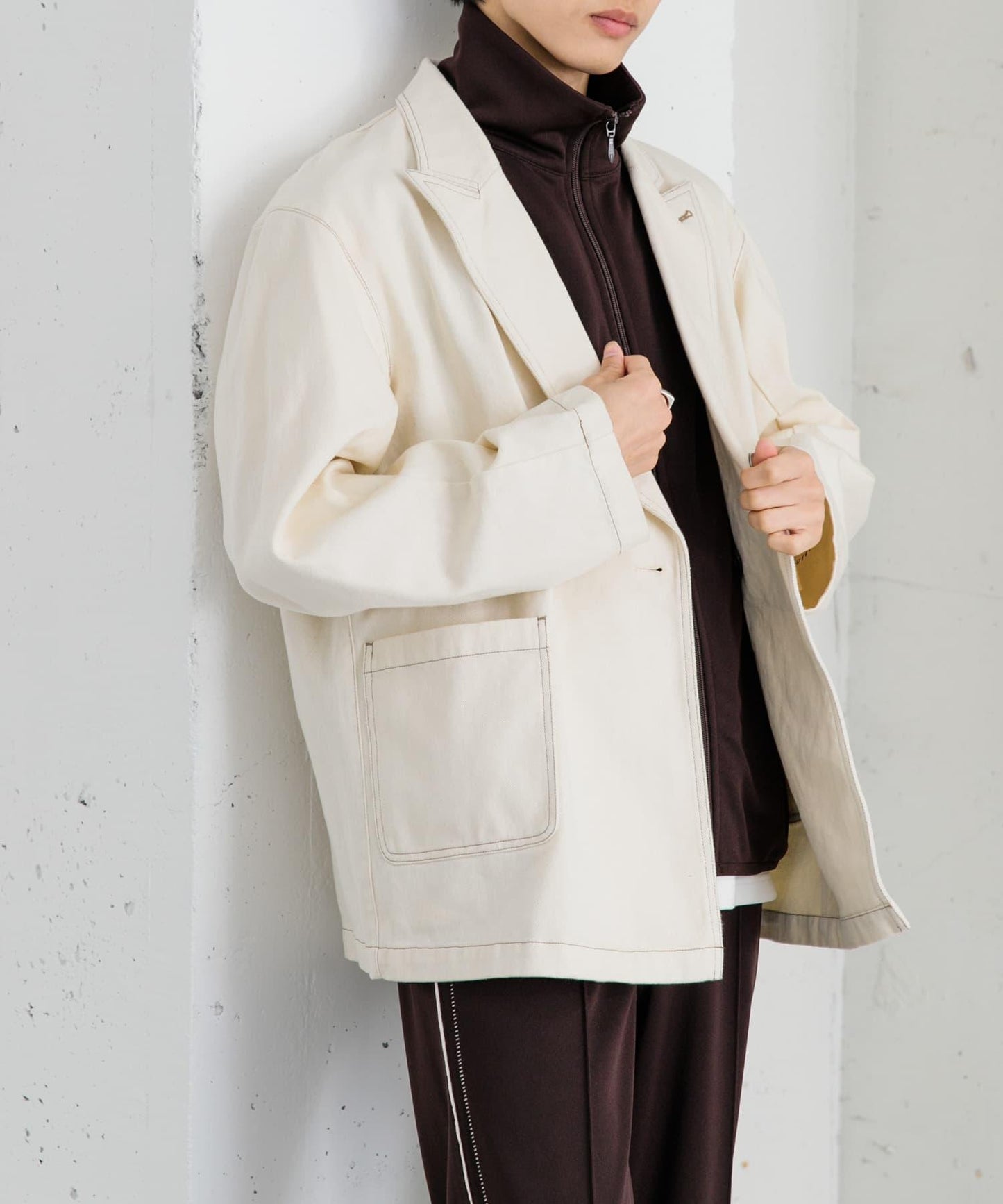 卡其斜紋寬鬆外套