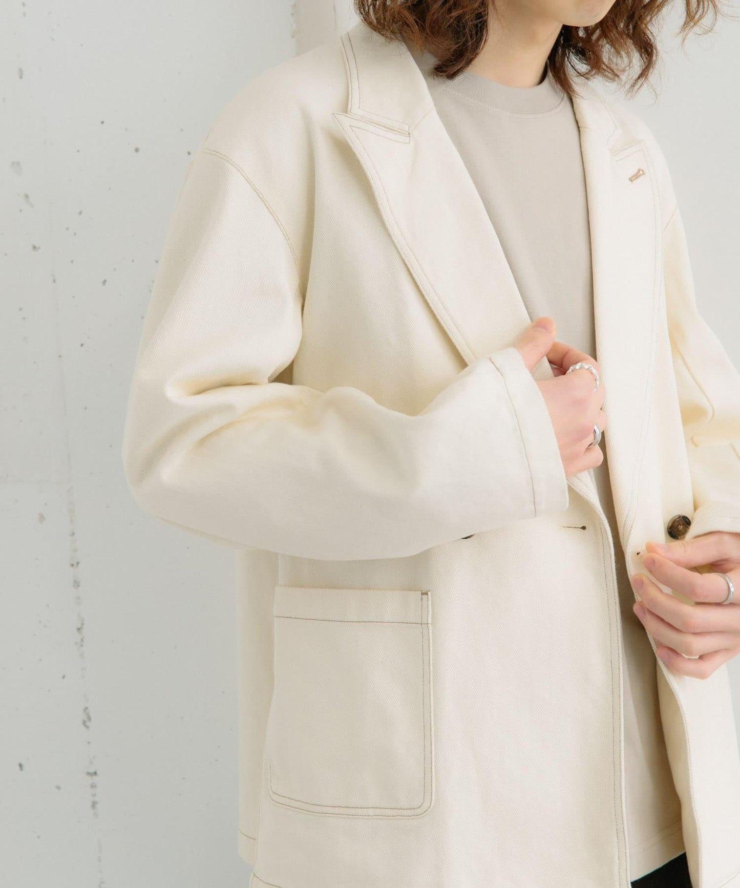 卡其斜紋寬鬆外套