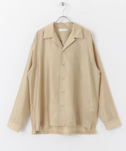 透視條紋開領襯衫