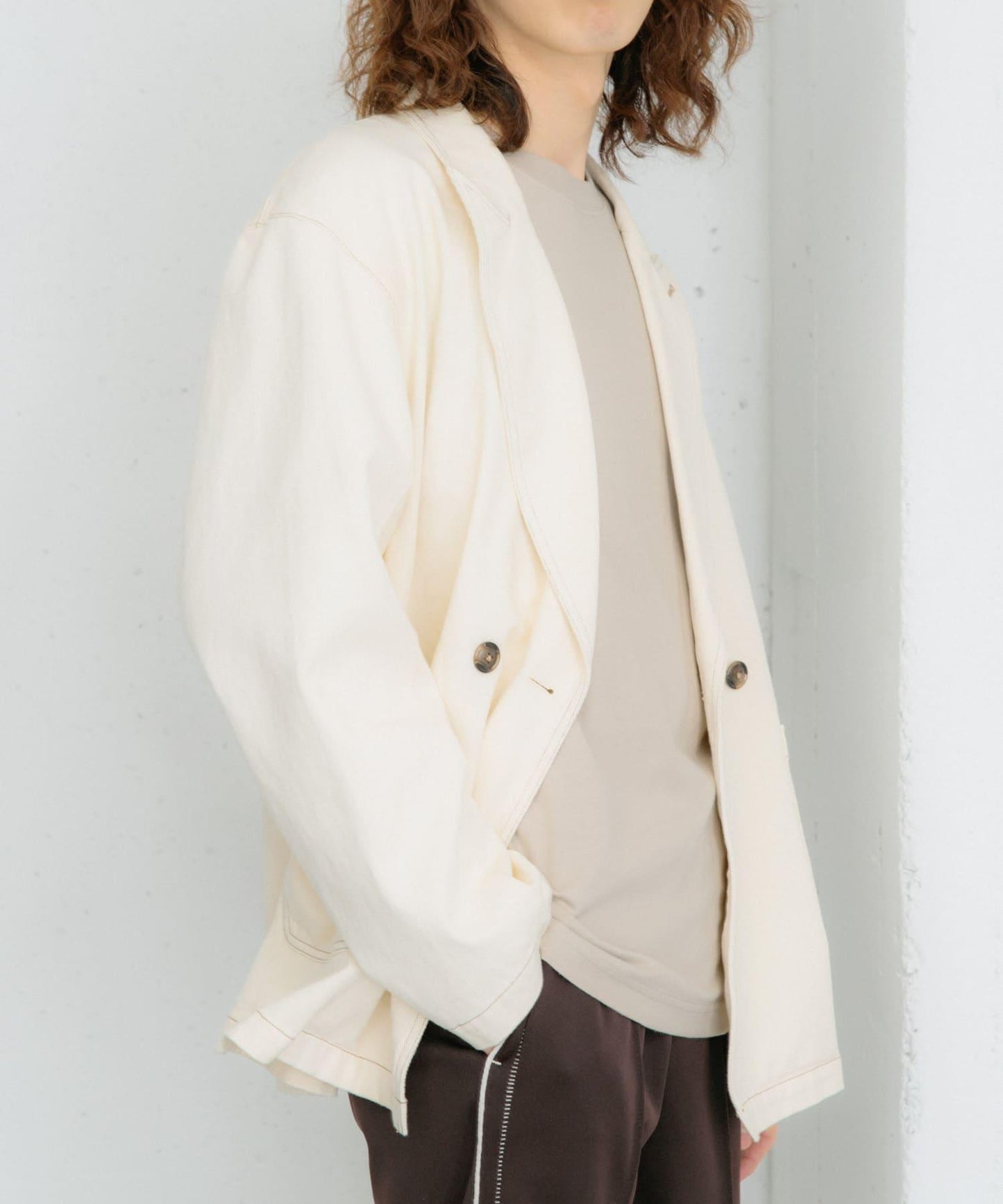 卡其斜紋寬鬆外套