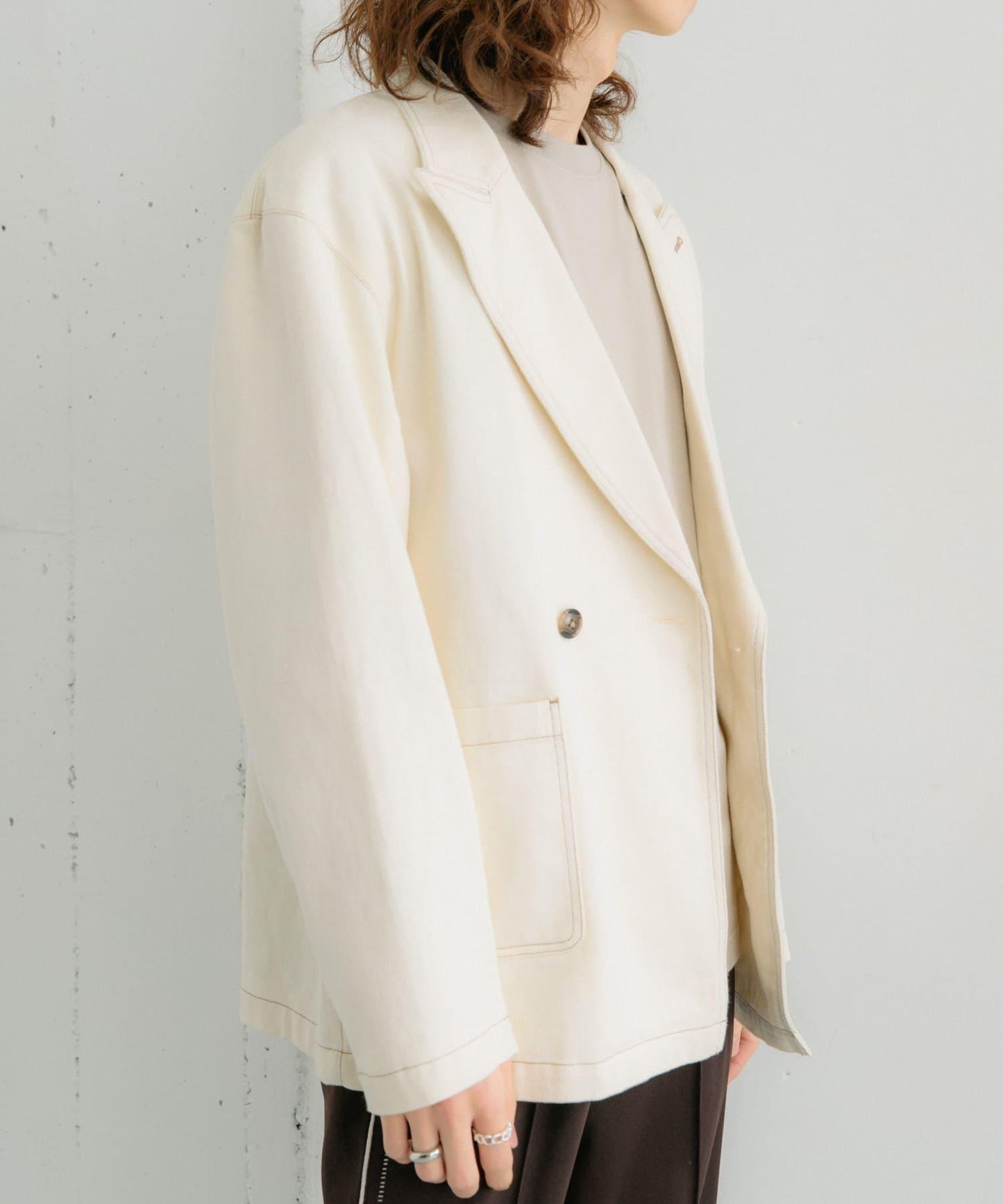 卡其斜紋寬鬆外套