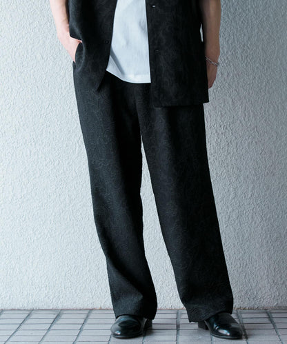 套裝可搭配 植物提花寬鬆長褲