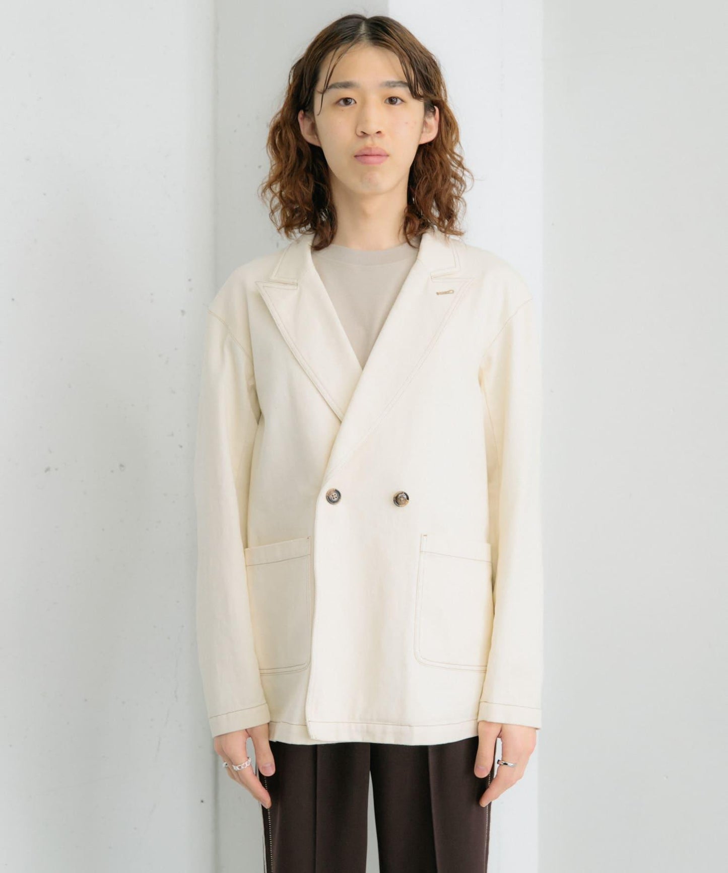 卡其斜紋寬鬆外套