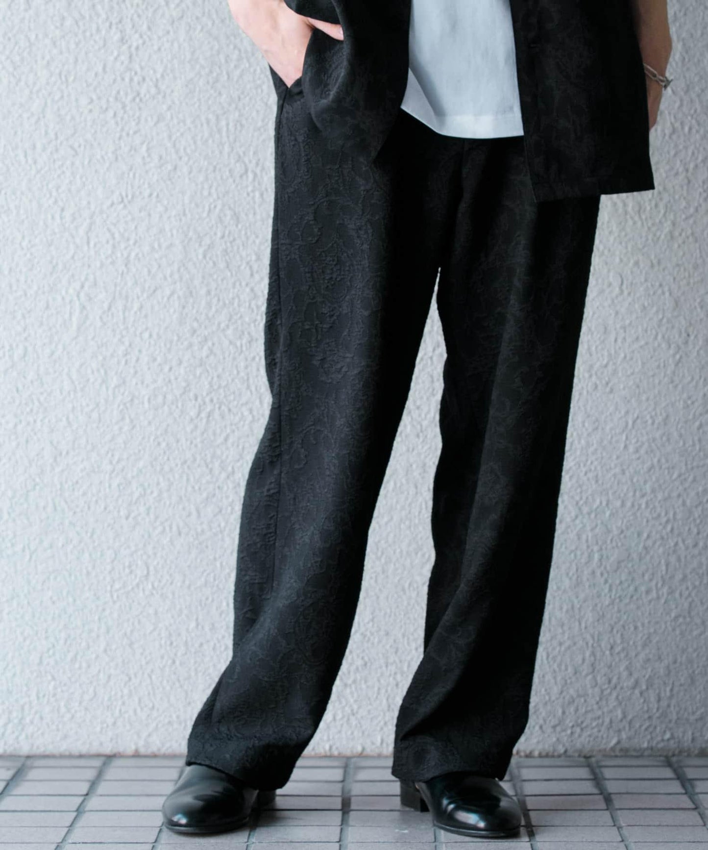 套裝可搭配 植物提花寬鬆長褲