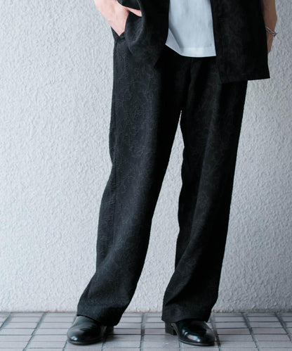 套裝可搭配 植物提花寬鬆長褲