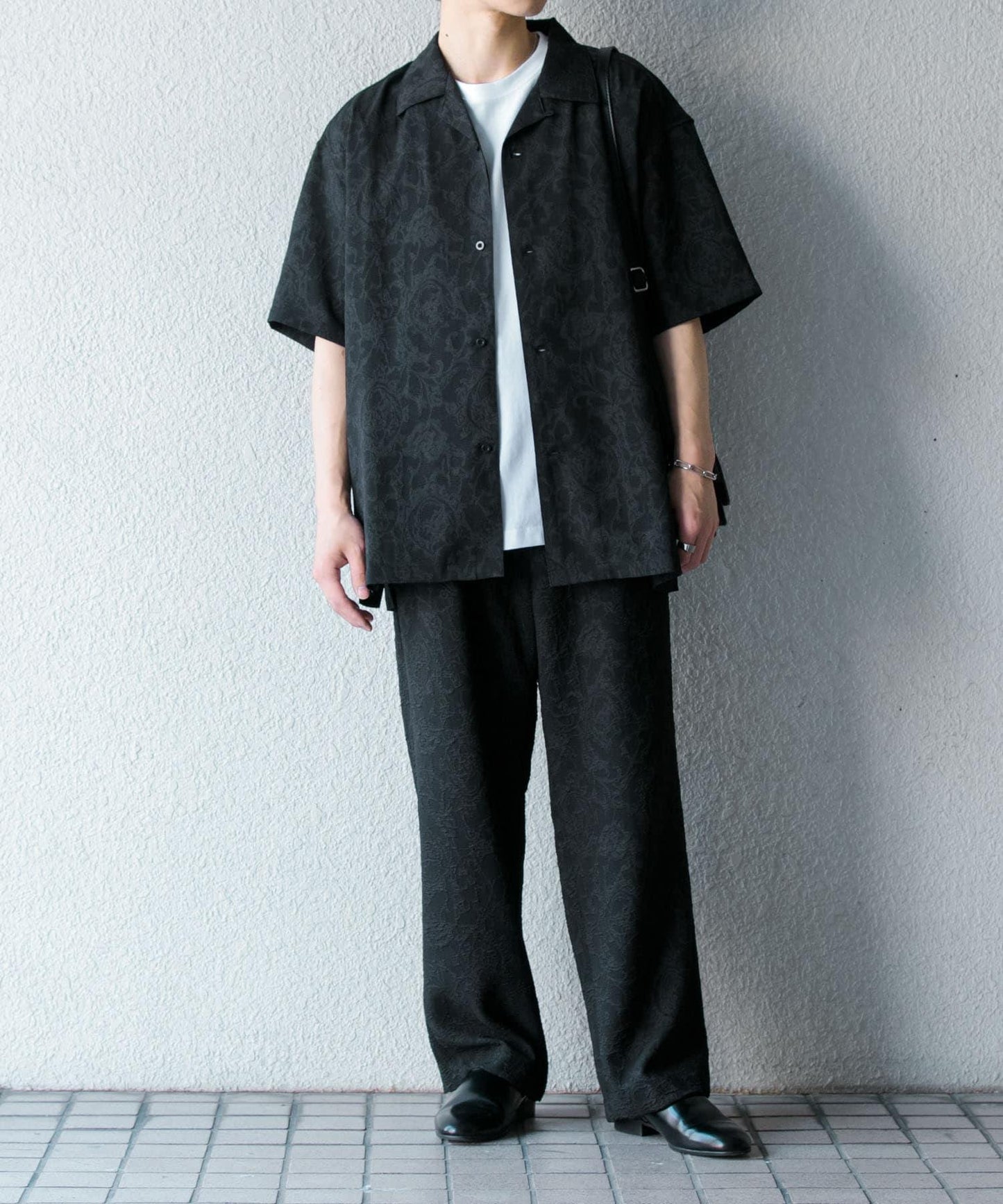 套裝可搭配 植物提花寬鬆長褲