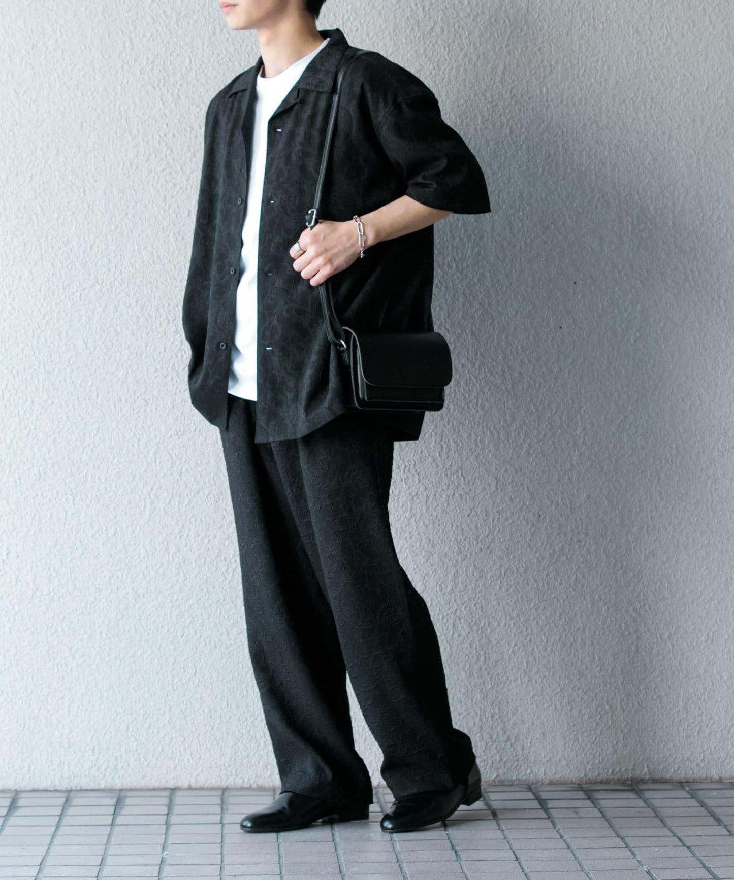 套裝可搭配 植物提花寬鬆長褲