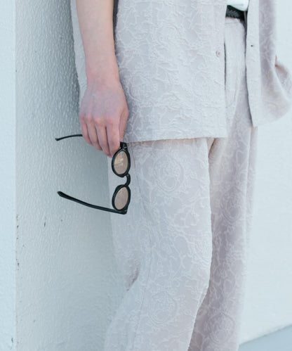 套裝可搭配 植物提花寬鬆長褲