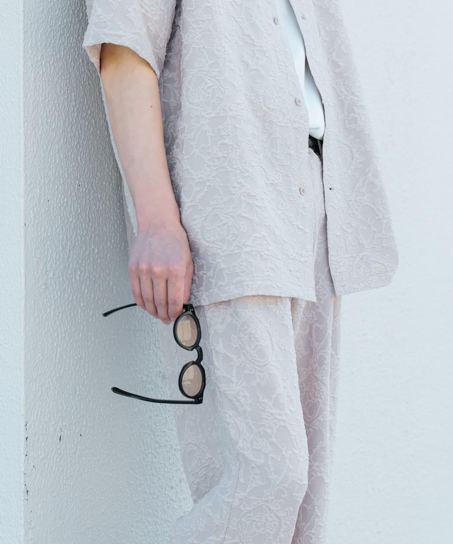 套裝可搭配 植物提花寬鬆長褲