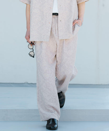 套裝可搭配 植物提花寬鬆長褲