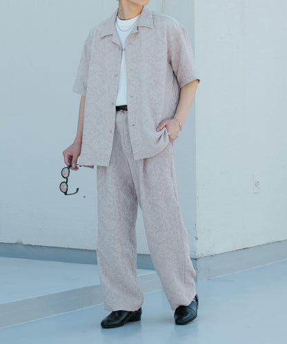 套裝可搭配 植物提花寬鬆長褲