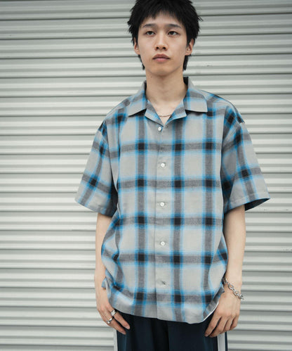 有S碼 男女同款漸變格紋開領襯衫