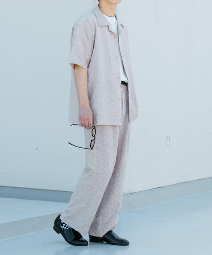 套裝可搭配 植物提花寬鬆長褲