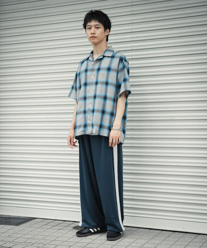 有S碼 男女同款漸變格紋開領襯衫