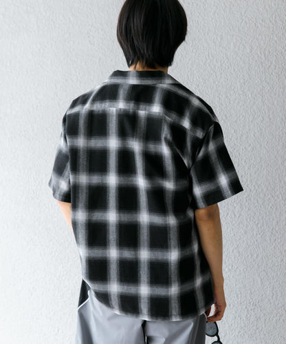 有S碼 男女同款漸變格紋開領襯衫