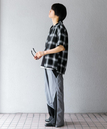 有S碼 男女同款漸變格紋開領襯衫