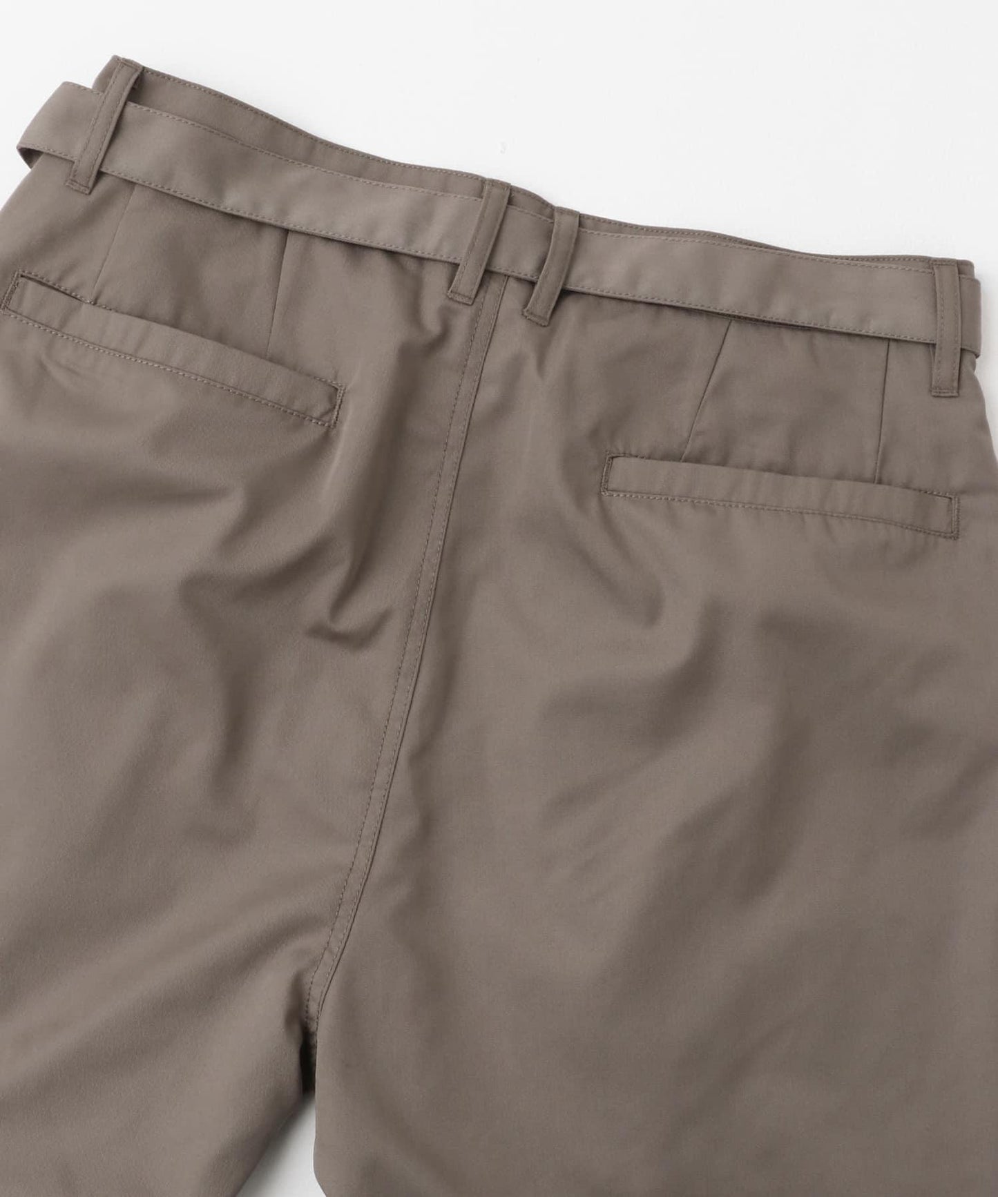 拼色系帶直筒褲