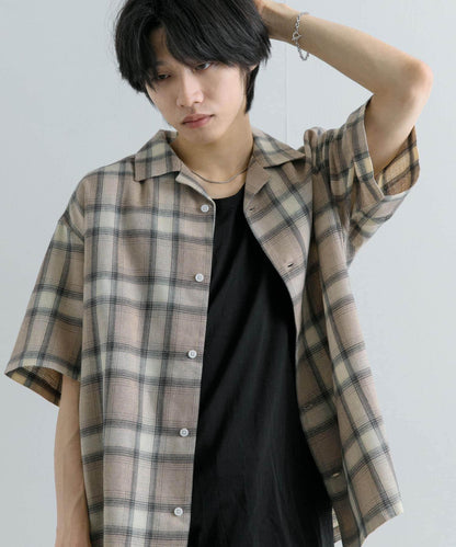 有S碼 男女同款漸變格紋開領襯衫