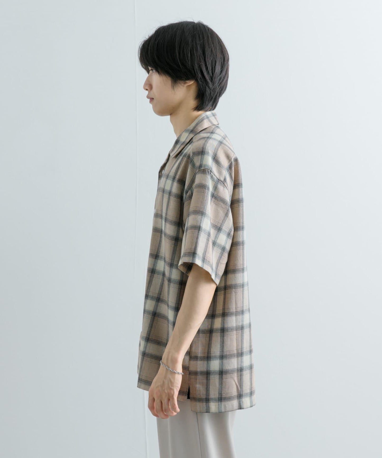 有S碼 男女同款漸變格紋開領襯衫